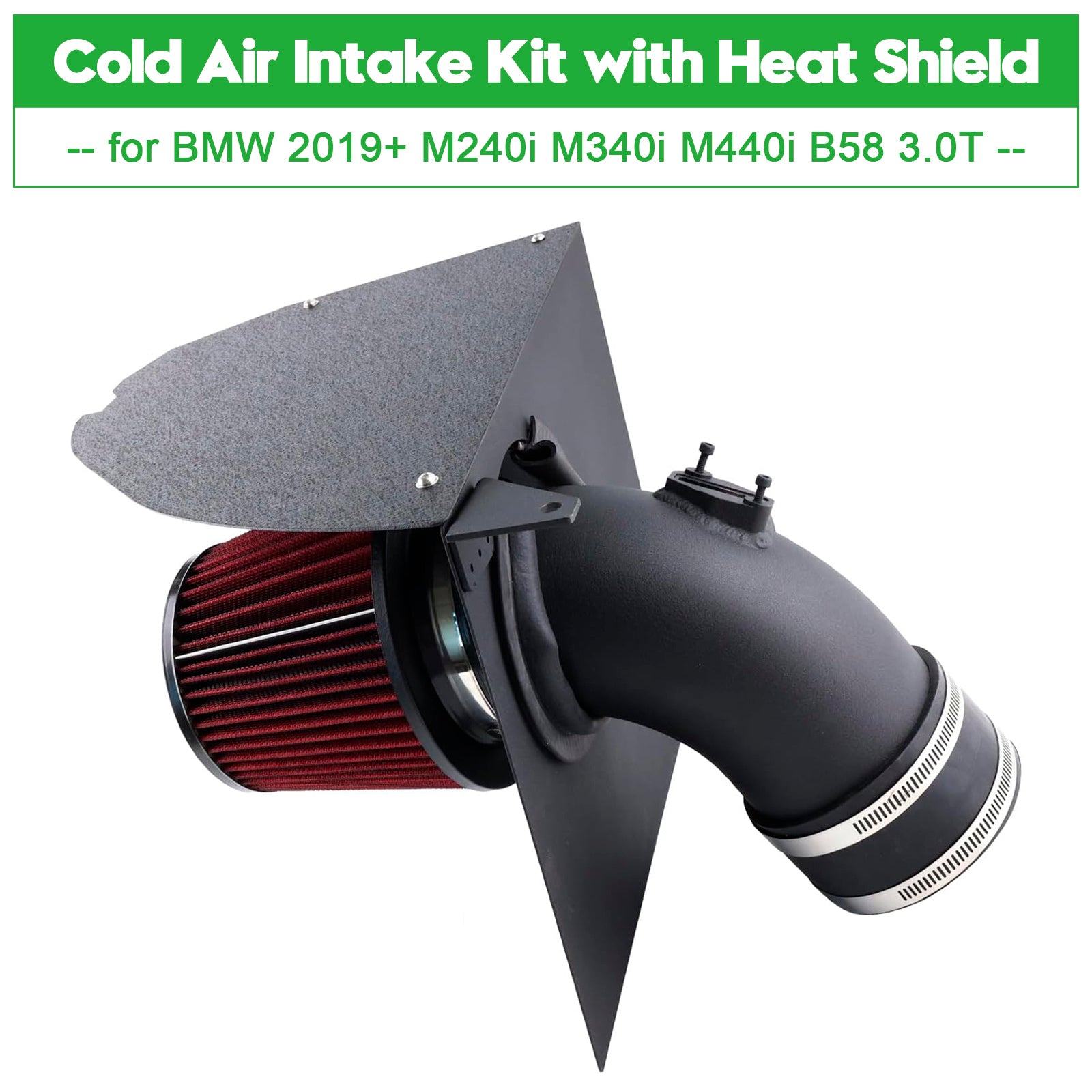 2019+ BMW M340i G20 G21 B58 3.0T Cold Air Intake Kit with Heat Shield