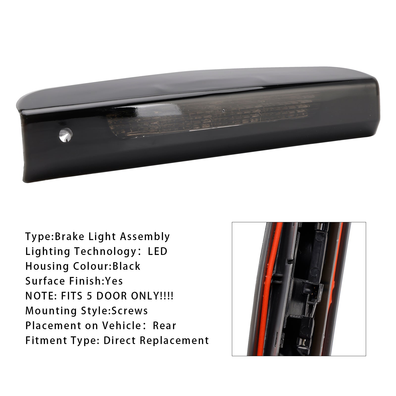 High Level Third Brake Light Lamp 13188045 For Vauxhall Corsa D/E 5 Door 07-2019