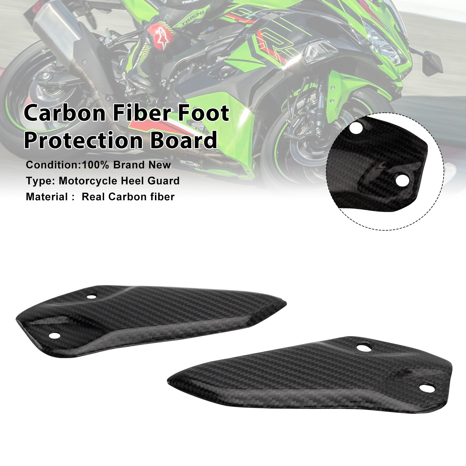 Real Carbon Fiber Foot Protection Board For Kawasaki ZX-4R ZX-4RR ZX-25R