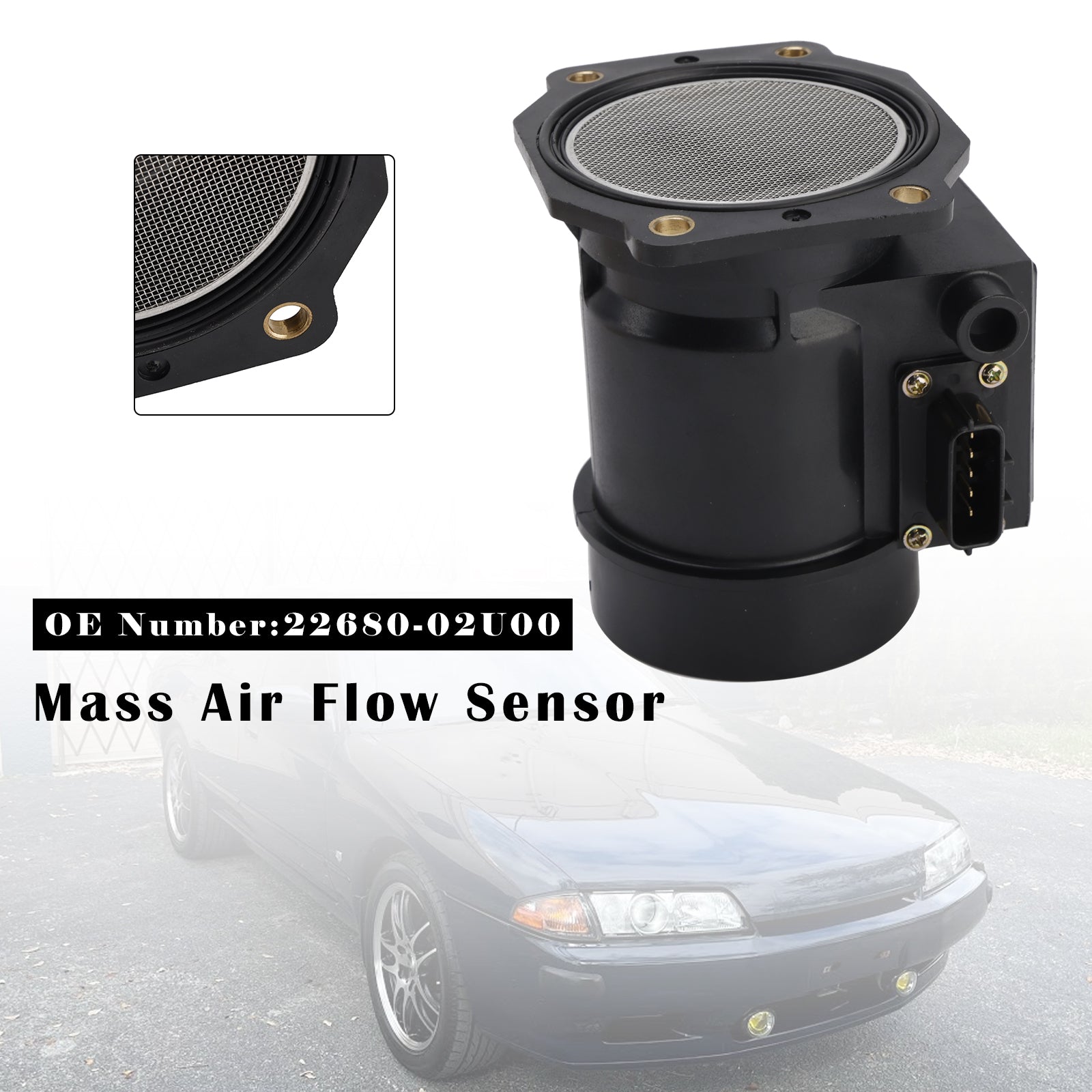 Mass Air Flow Sensor 22680-02U00 For Nissan Skylin R32 RB20E RB20DET 1989-1993