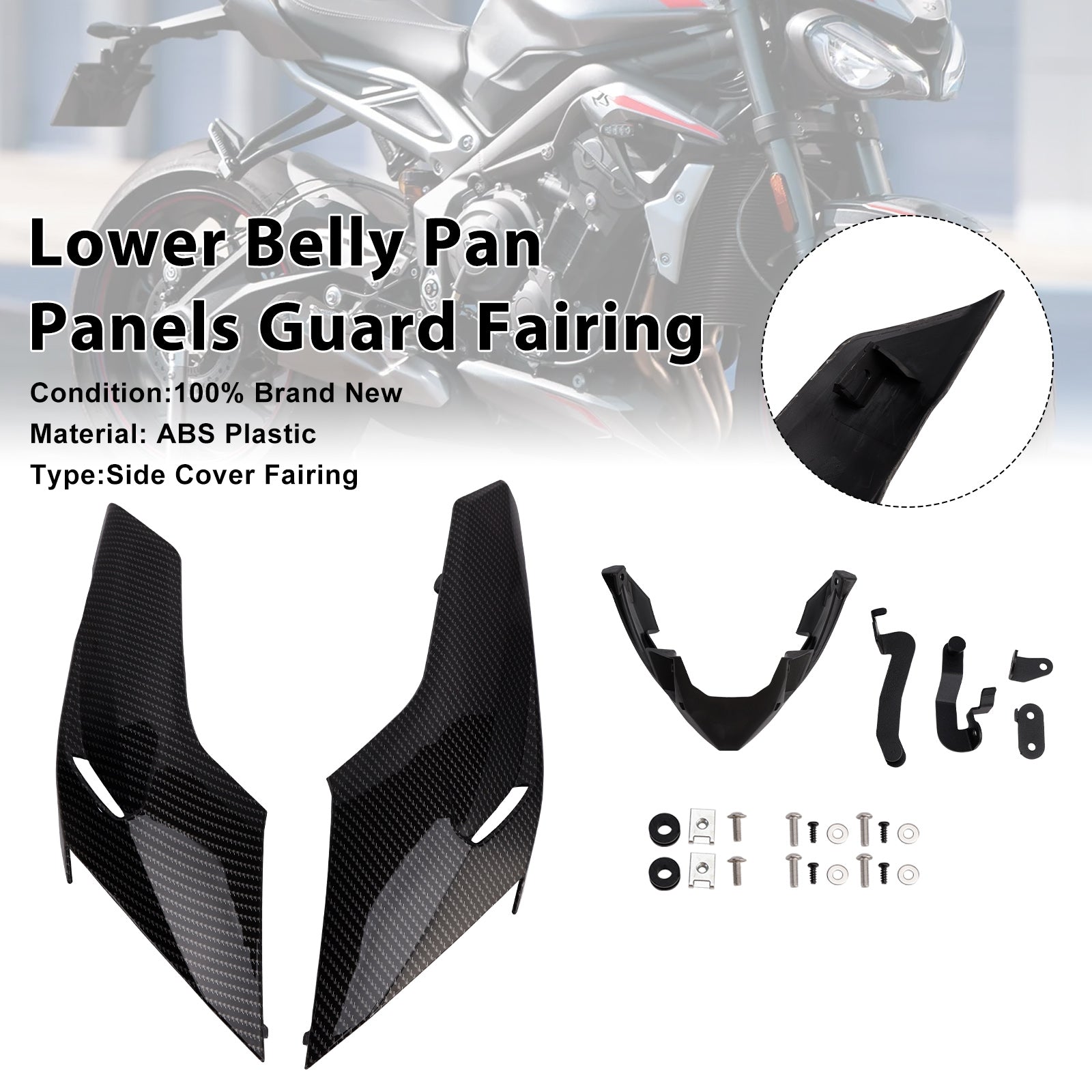 Lower Belly Pan Panels Guard Fairing For Street Triple 765 R/RS 2020-2022