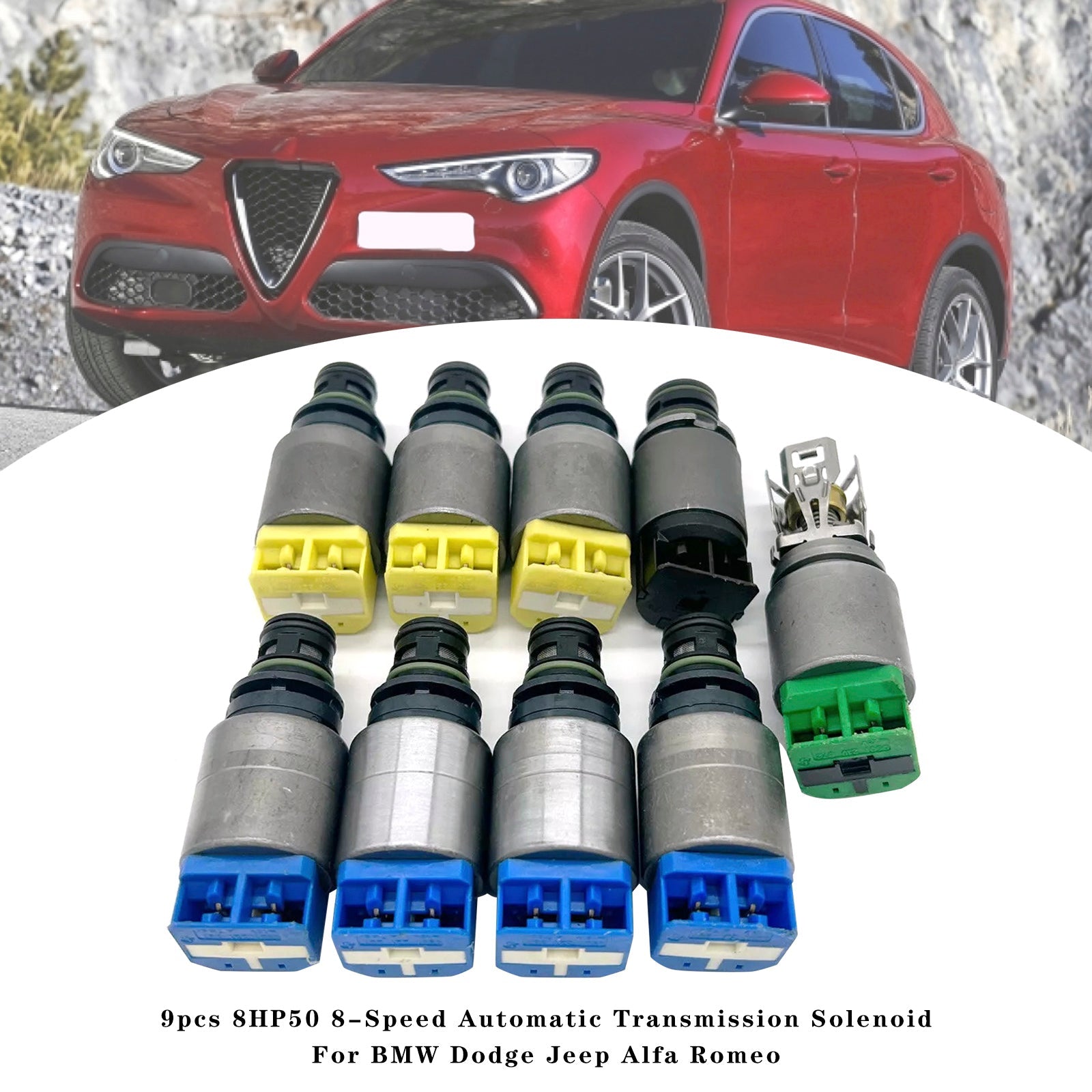 9pcs 8HP50 8-Speed Automatic Transmission Solenoid For BMW Dodge Jeep Alfa Romeo
