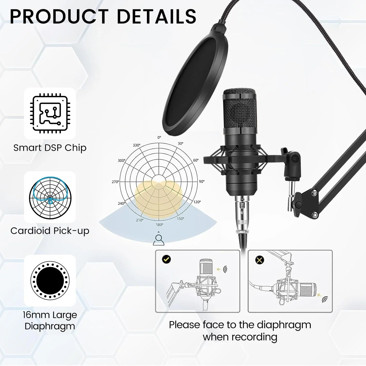 V8s Sound Card Live Sound Card Set for Podcast Record Sing Streaming and Gaming