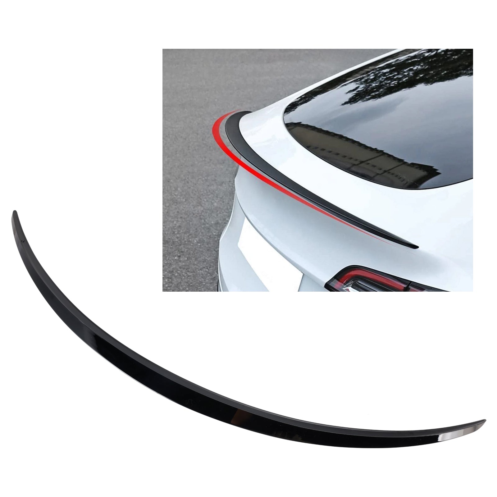 Gloss Black Rear Boot Spoiler For Tesla Model Y 2020+ Original Factory Style