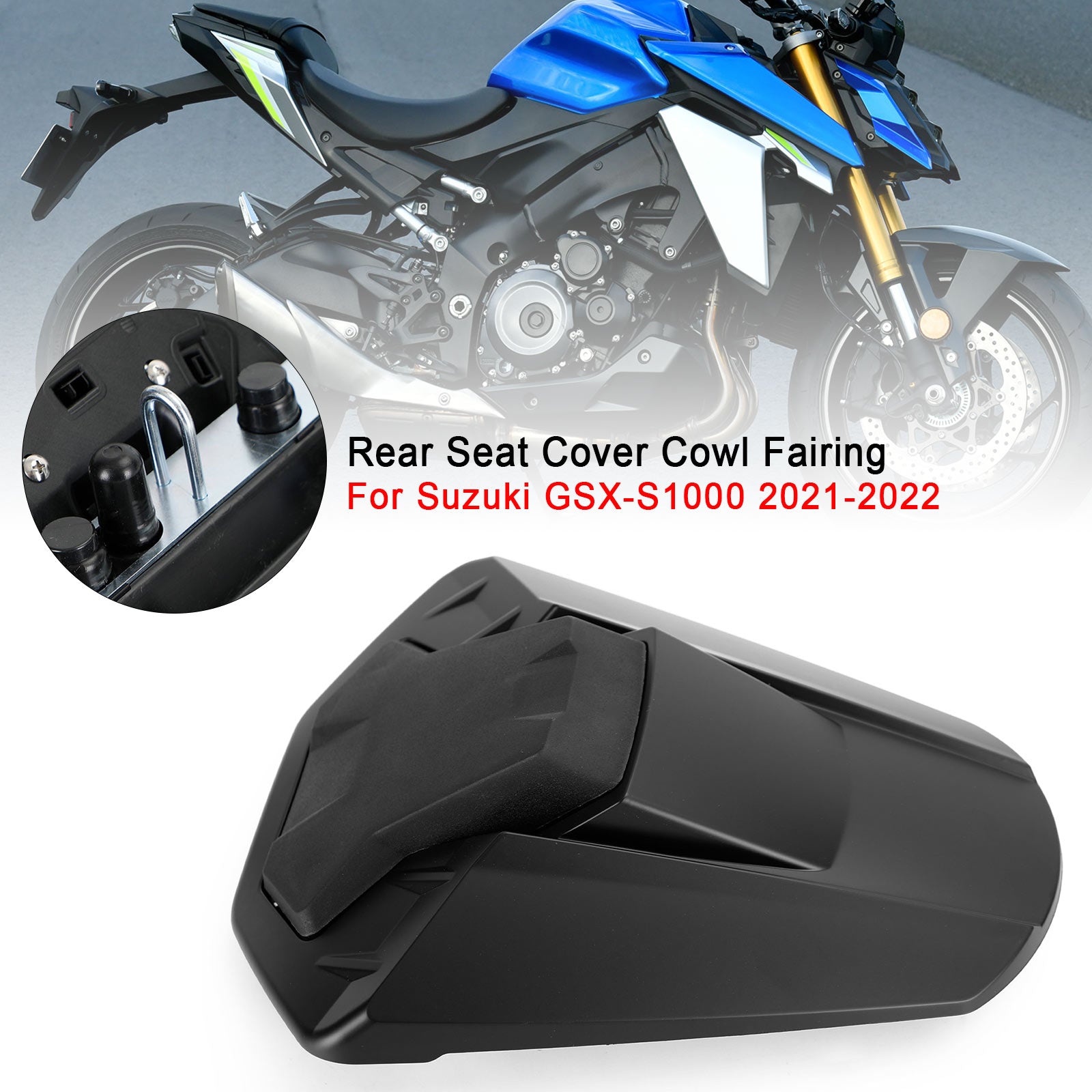 Rear Seat Cover Cowl Fairing For Suzuki GSXS 1000 GSX-S1000 2021-2024 Matt Black