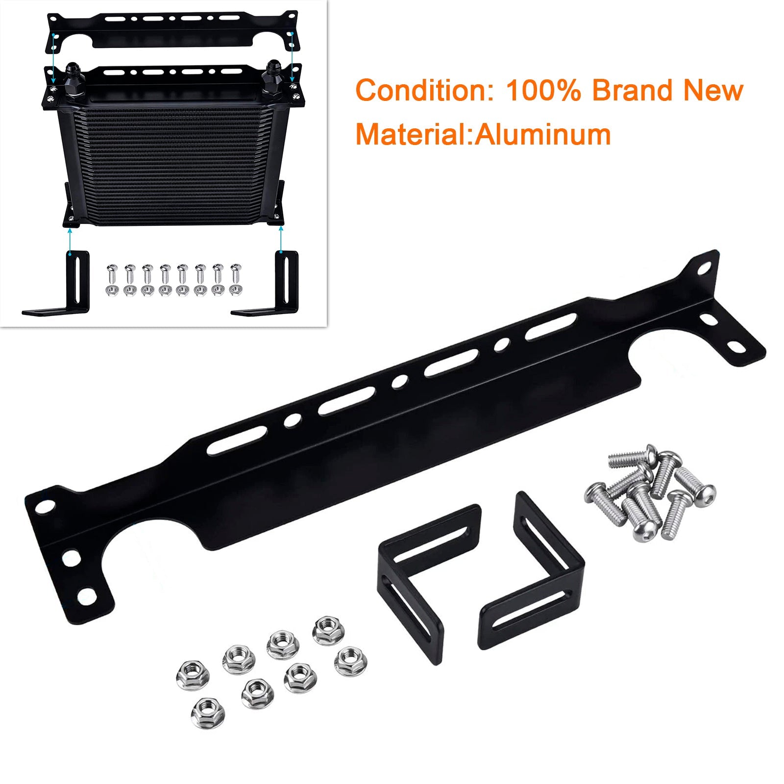 Oil Cooler Mounting Bracket Kit 330mm 13.4inch For British-Style Oil Cooler