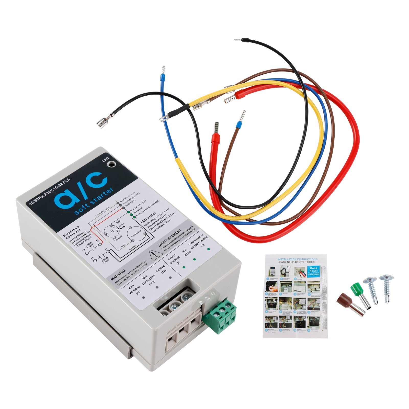 AC Soft Starter Reverse Motor Protection (16-32A + Install Kit)