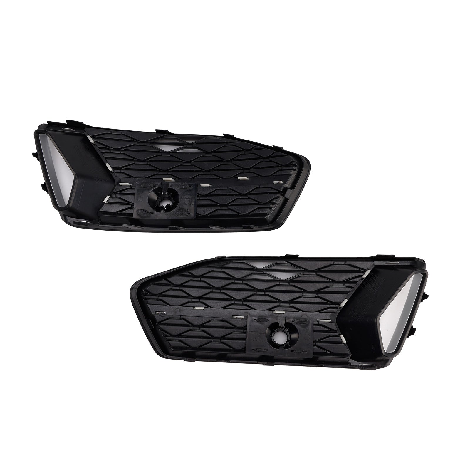 2PCS Front Bumper Grille Grill Fog Light Cover Fit Audi A6 C8 2019-2023