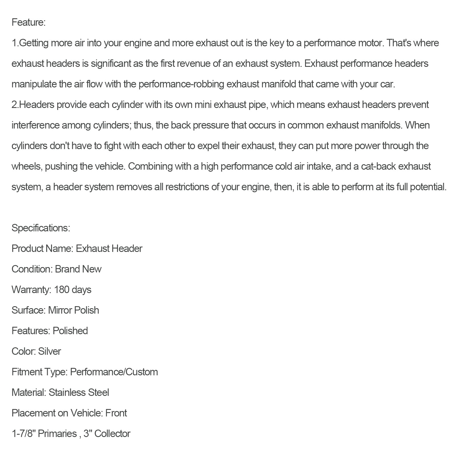 Longtube LS 변환 배기 헤더 피팅 시보레 카마로 67-69 Nova V8 68-74