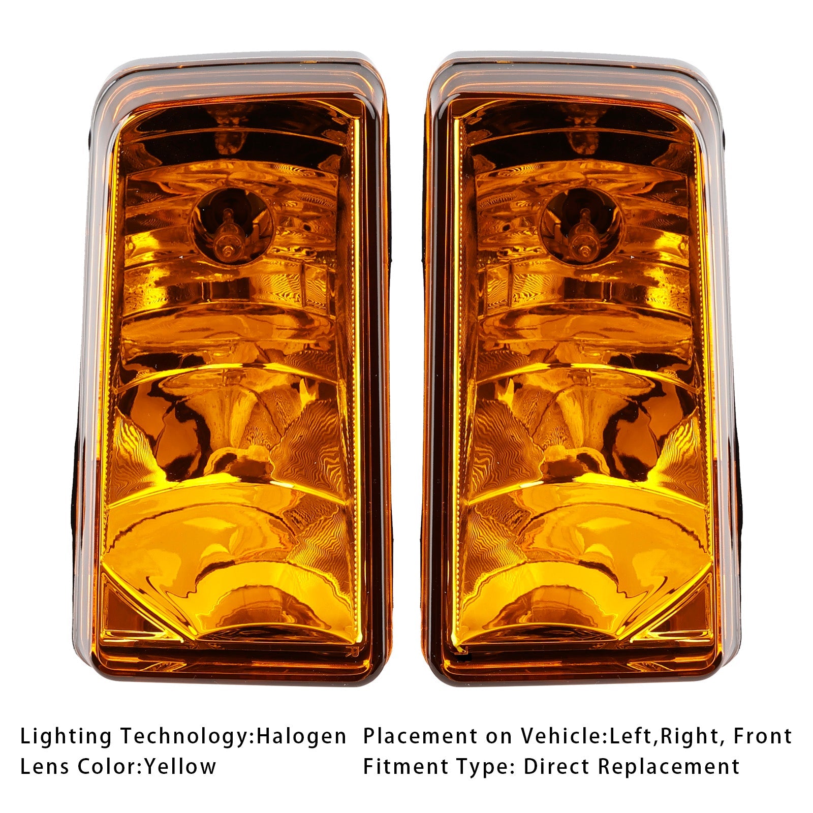 Pair Fog Light Lamps With Bulbs For Chevy Tahoe Sierra 2007-2015 Yellow Lens