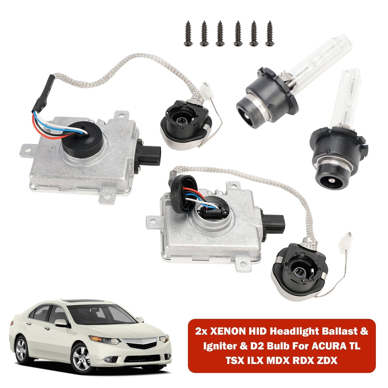 2x Xenon HID 헤드 라이트 밸러스트 및 점화기 및 D2 전구 용 Acura TSX ILX MDX RDX