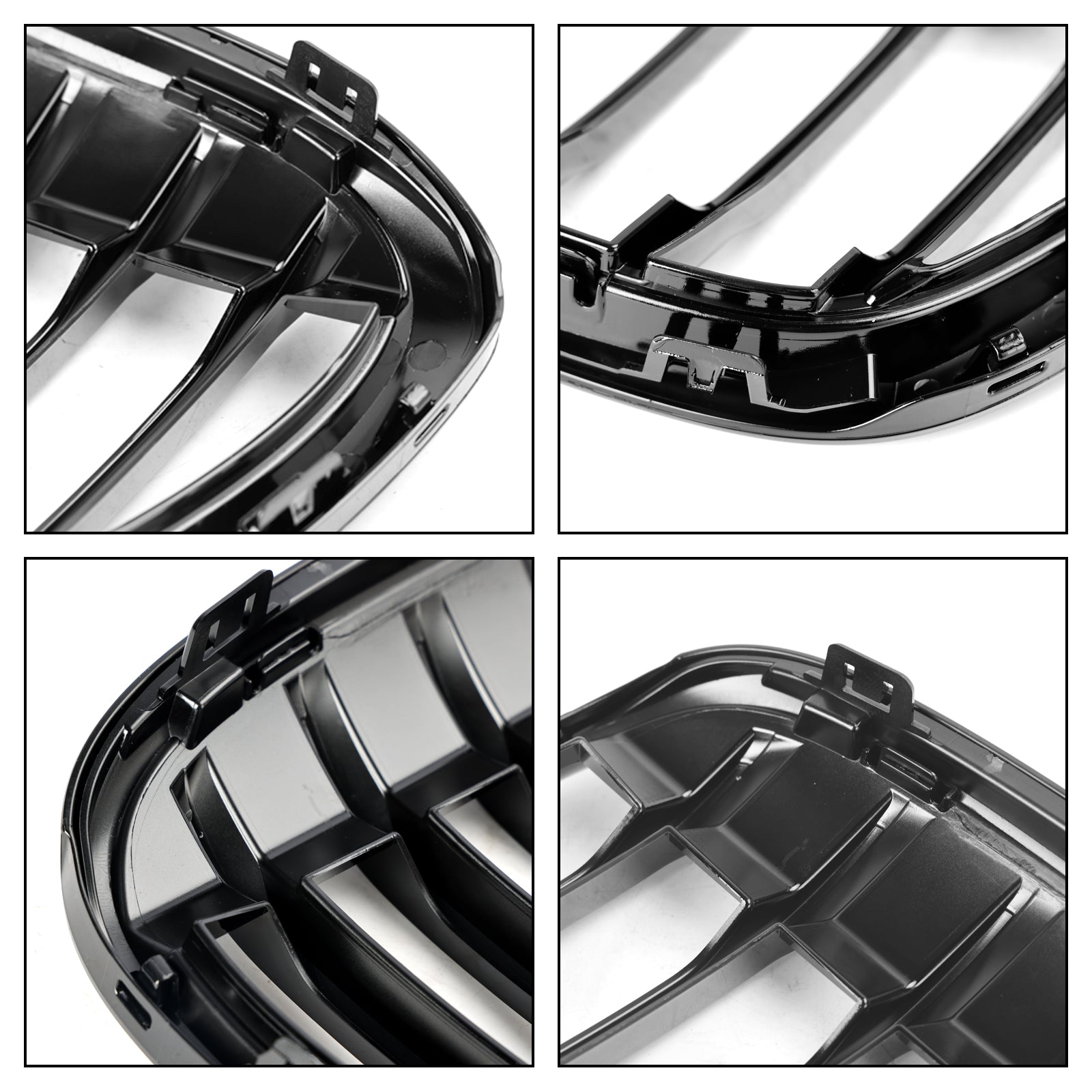 BMW X1 F48 F49 2016-2018 2PCS Gloss Black Front Kidney Grille Grill