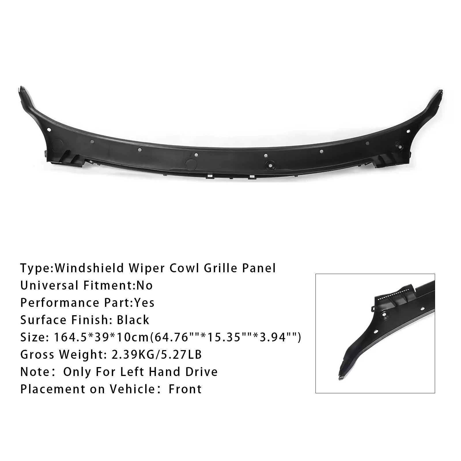 Windshield Wiper Cowl Top Grille Panel 51717292396 For BMW F15 X5 F16 X6 14-18