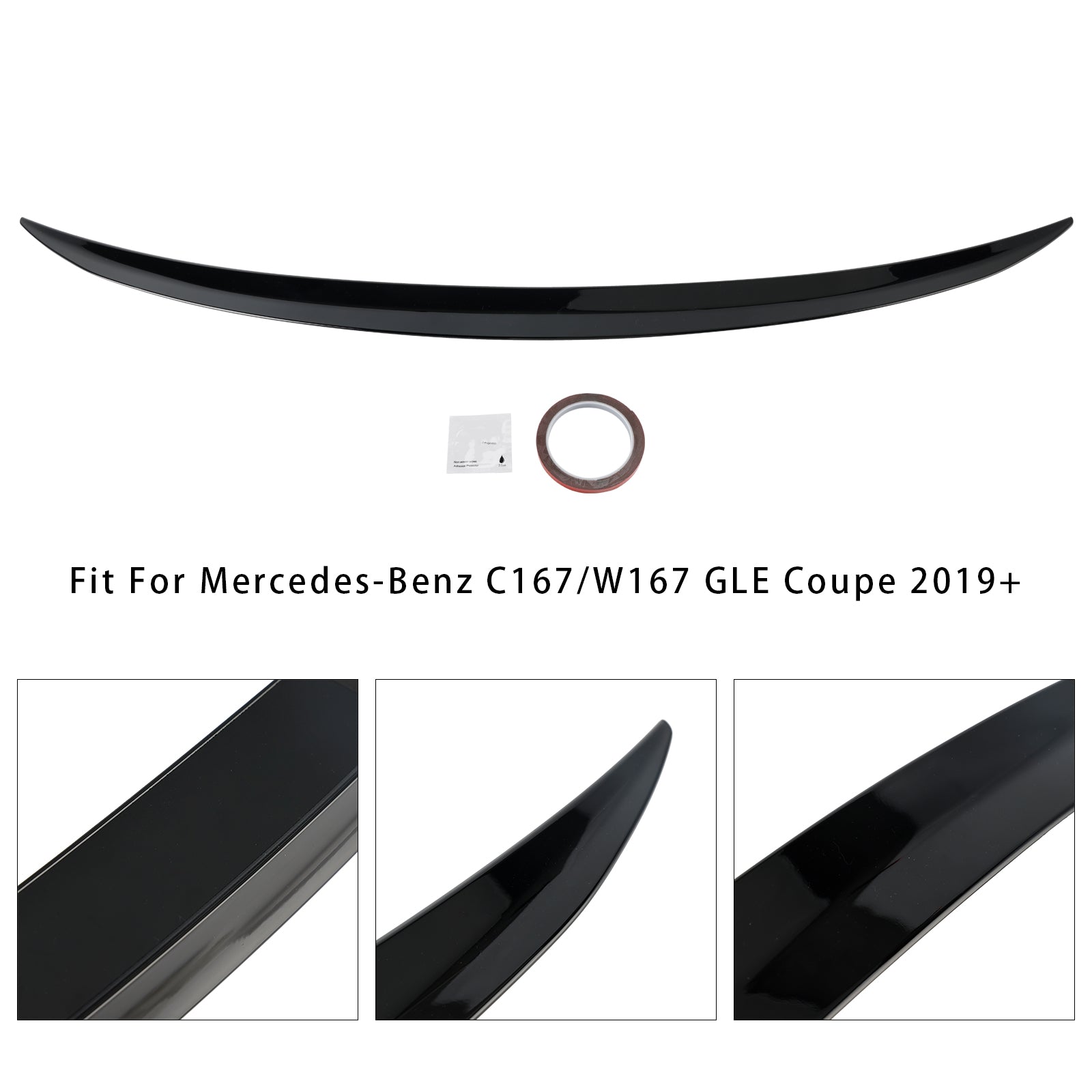 Gloss Black Rear Boot Spoiler For Benz GLE Class Coupe C167 2019+ GLE63 Style