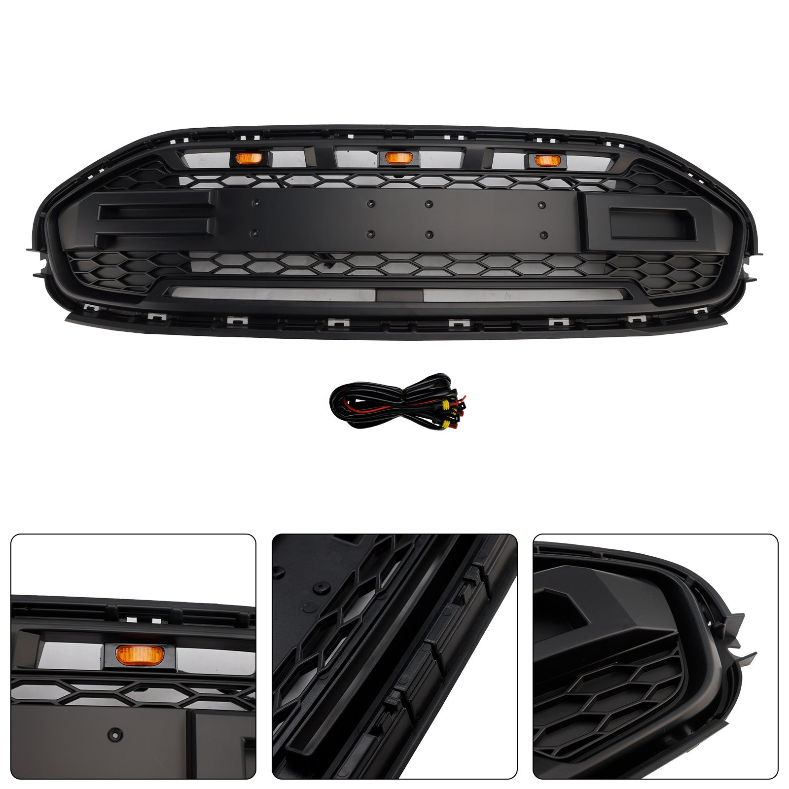 2019-2023 Ford Transit Connect W/LED Black Front Bumper Grill Grille