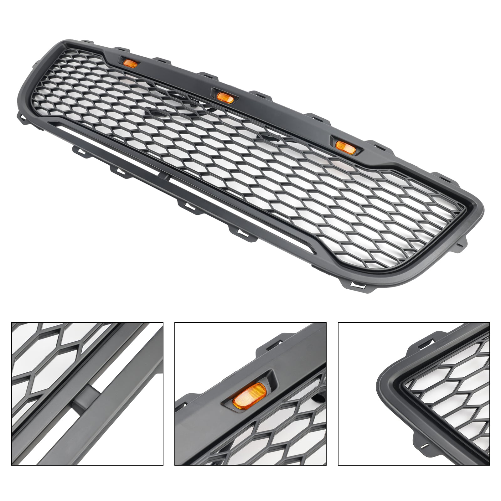 Matte Black Front Honeycomb Bumper Grille Grill Fit Ford F150 1999-2003 W/ Led