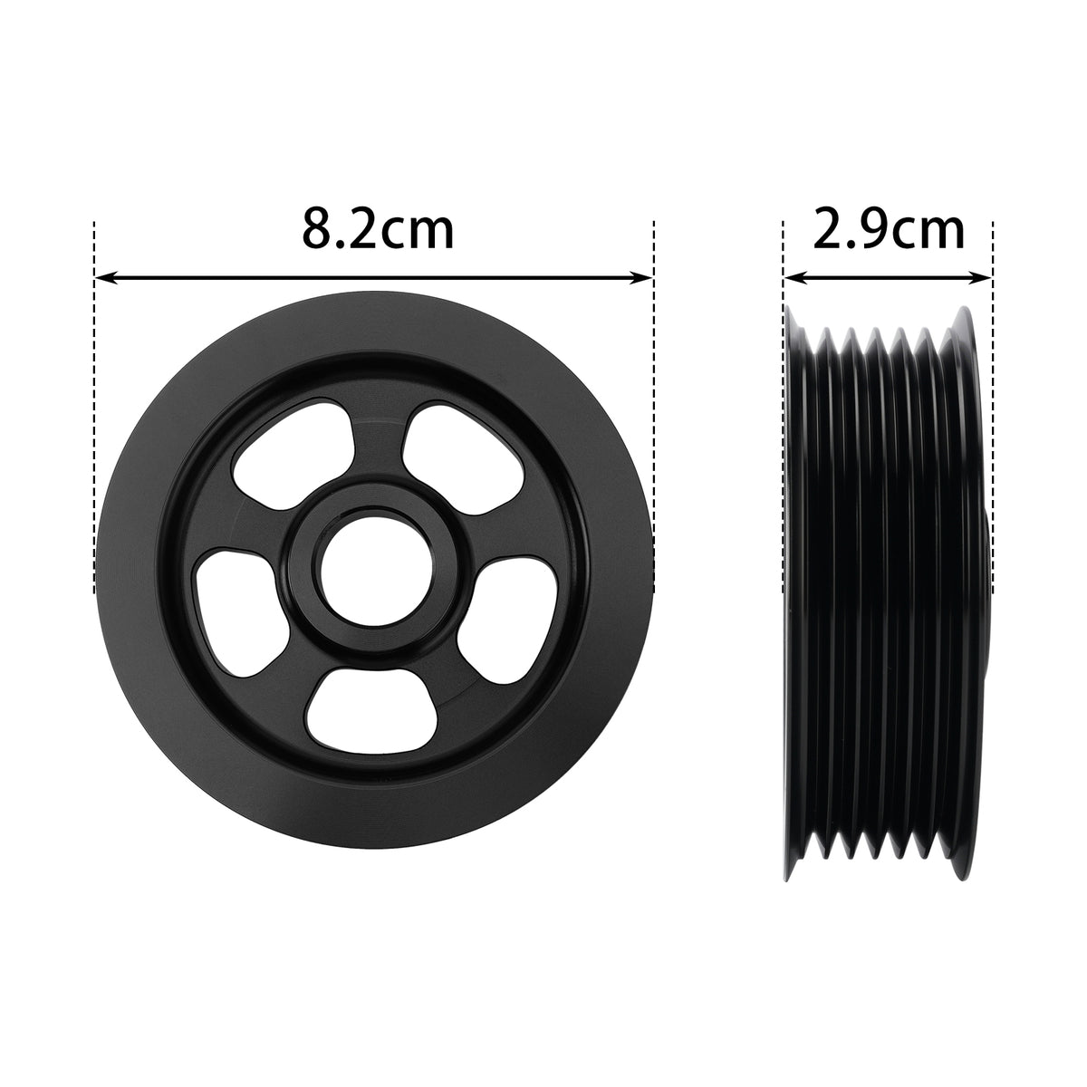 3" OD Overdrive Alternator Pulley 6 Rib Billet Aluminum For LS1 LS2 LS3 LS6