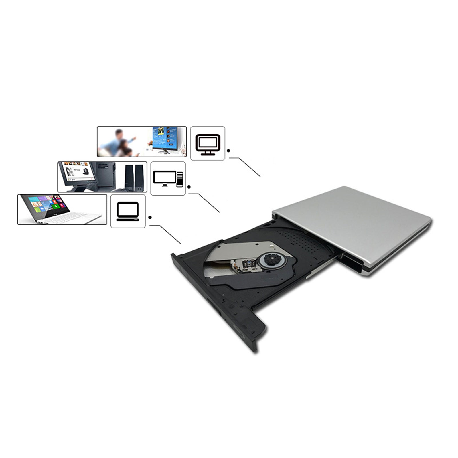 4K Genuine Bluray Burner External USB 3.0 Player BD DVD CD Recorder Cable Drive