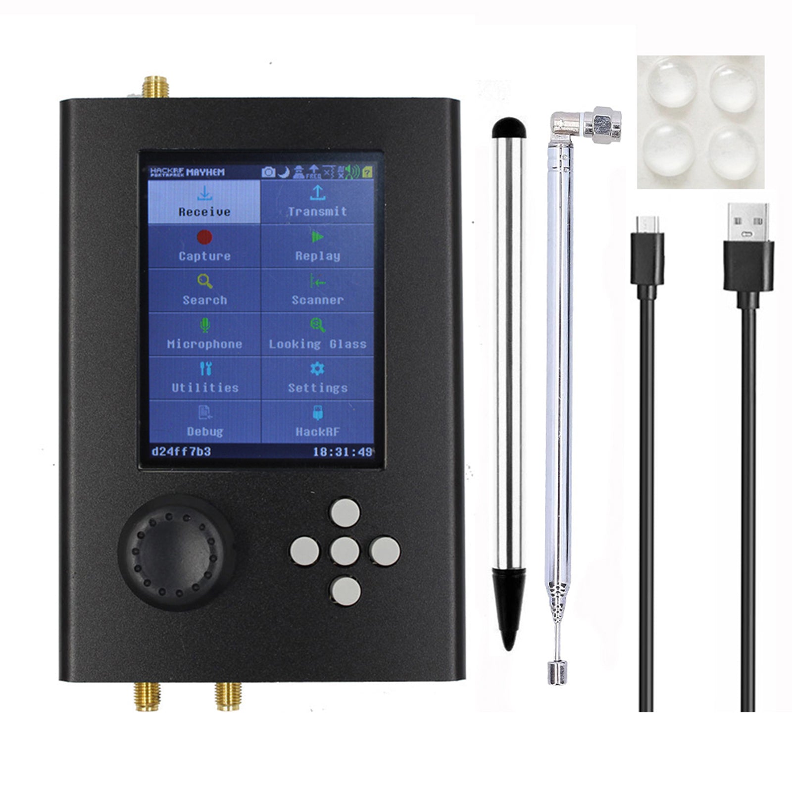 3.2" V1.7.3 Portapack H2 1MHz-6GHz SDR Software Defined Wireless Black