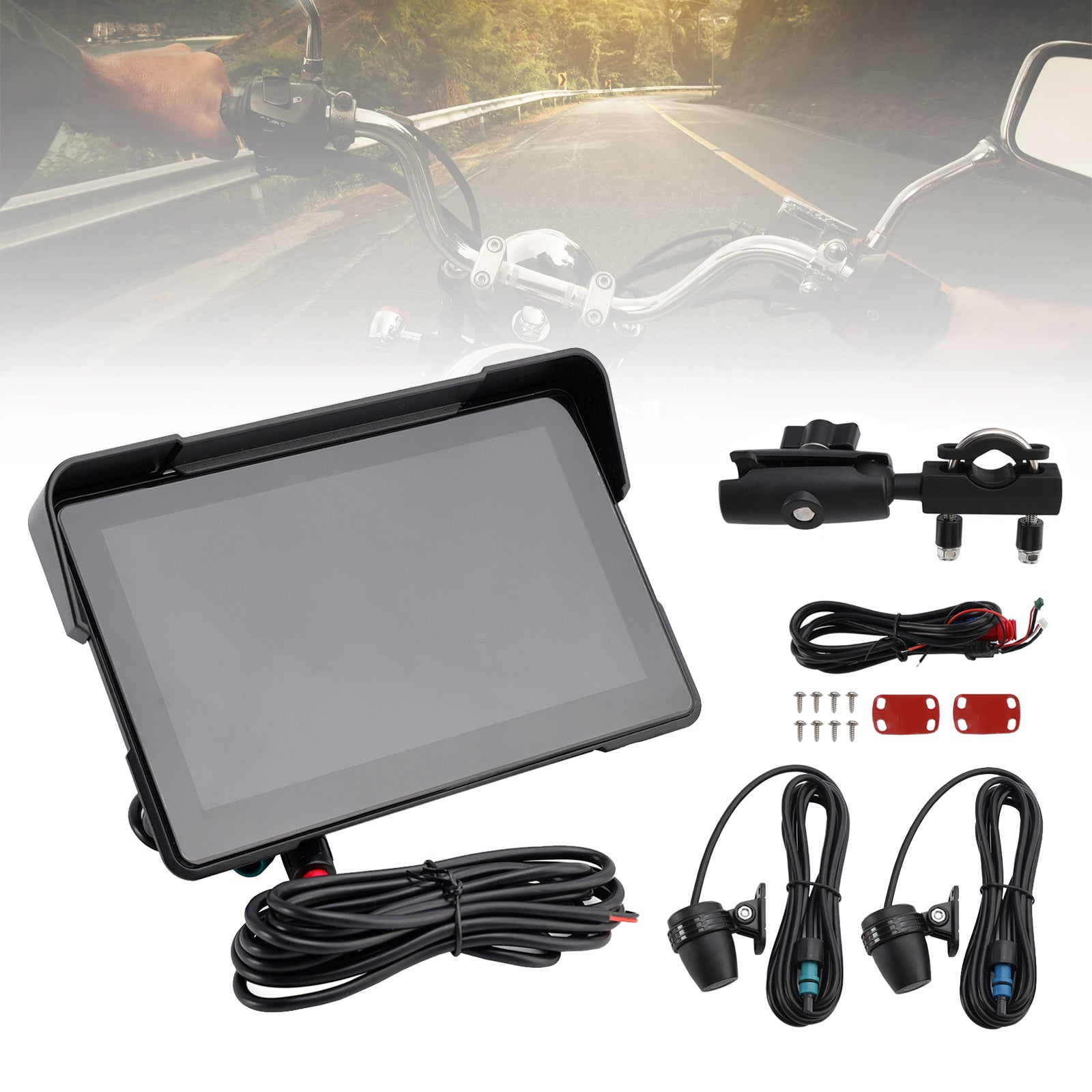 Motorcycles Car Play 7 Inch Universal 1080P Record For Scooter Motorcycle