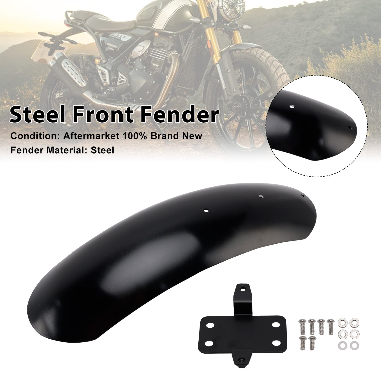 2023-2025 Scrambler 400X Steel Front Fender Mudguard