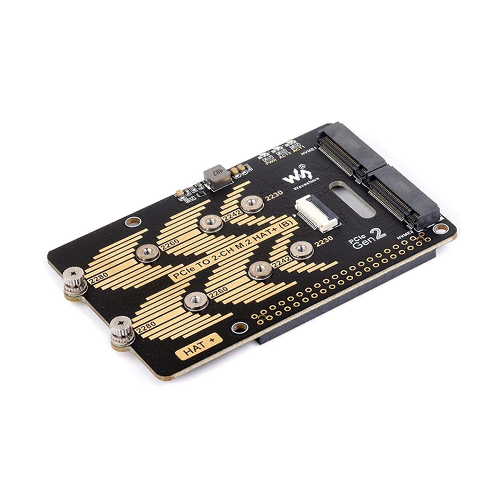 Raspberry Pi 5 PCIe Dual Channel Rotary Board Nvme Protocol Dual M.2 Hard Disk