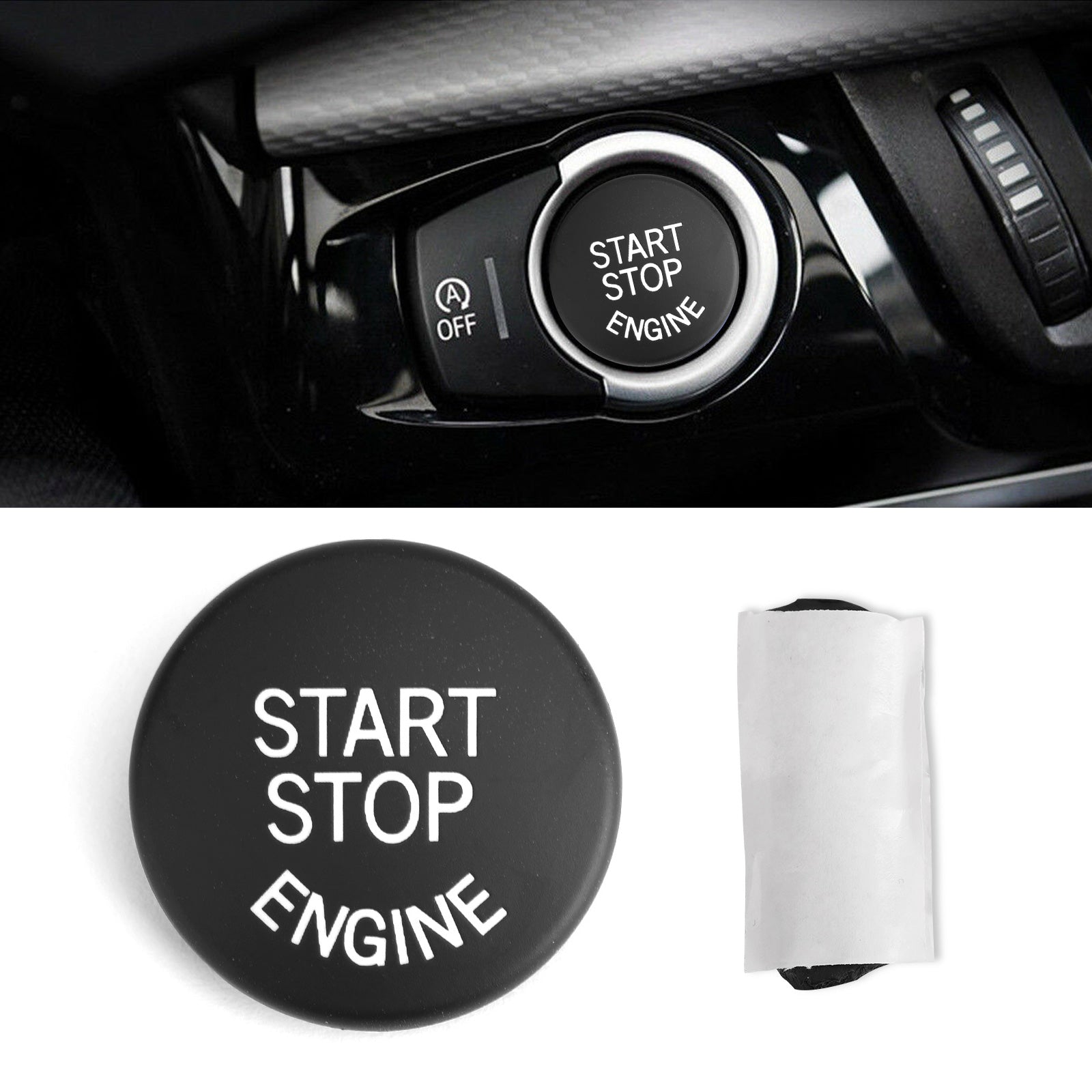 Start Stop Engine Button Switch Cover For BMW E Chassis E90 E91 X5 E70 E60 Black