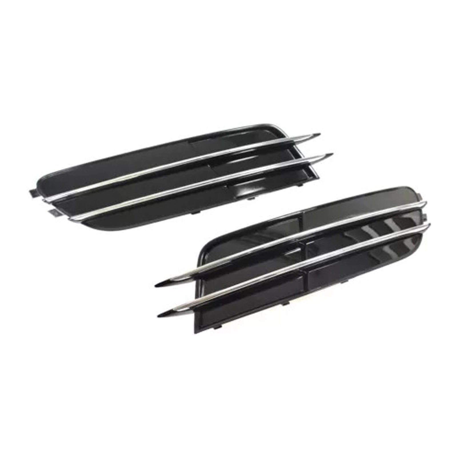 1 Pair Front Bumper Fog Light Grill Cover Bezel For Audi A6 C7 2011-2014