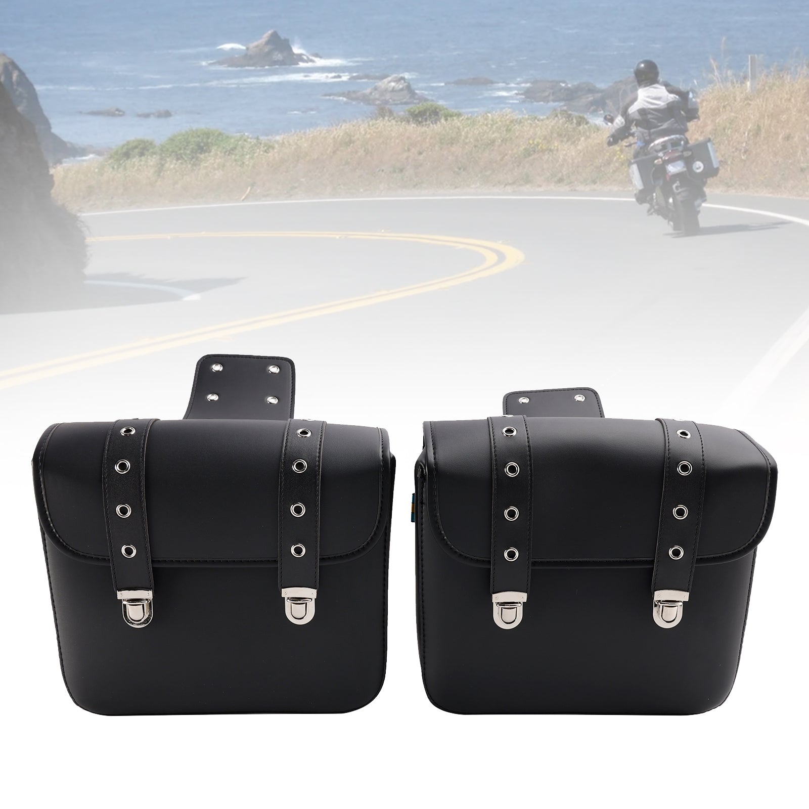 Side Tail Bag Saddlebag Color Matching Luggage Black 20L For Scooter Motorcycle