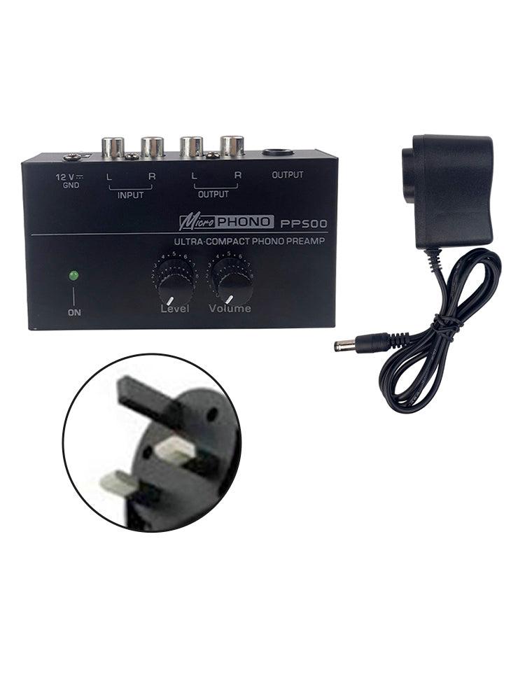 PP500 Phono Preamp Preamplifier 12V Level Volume Control for LP Vinyl Turntable
