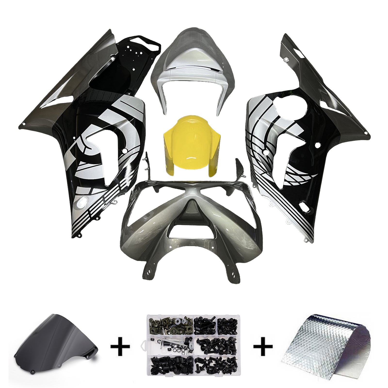 Injection Fairing Kit Bodywork Plastic ABS fit For Kawasaki ZX6R 636 2003-2004