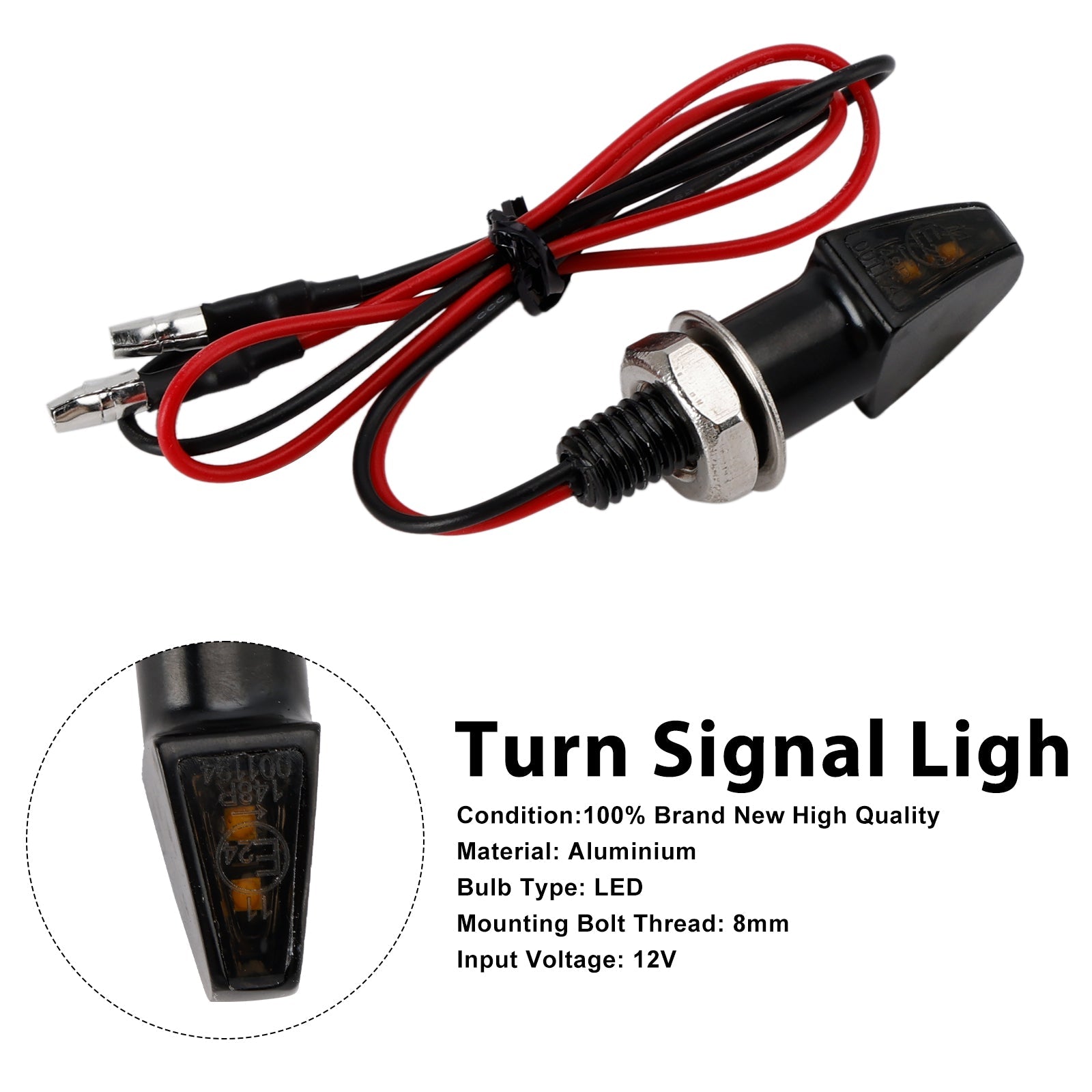 12V LED Turn Signal Indicator Light 8mm Universal Motorcycle For Yamaha