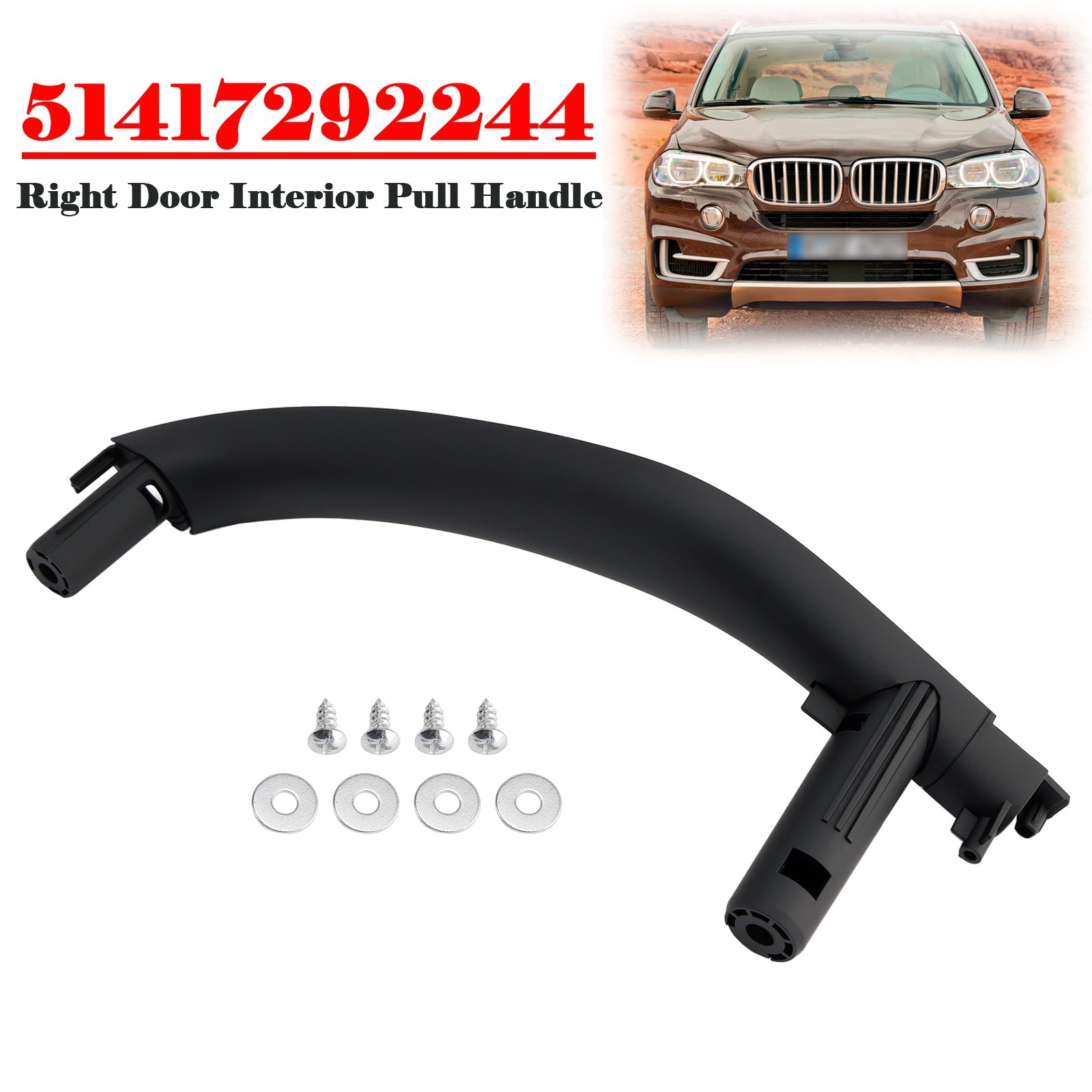 Right Door Interior Pull Handle Inside Trim For BMW X5 X6 F15 F16 2014-2018