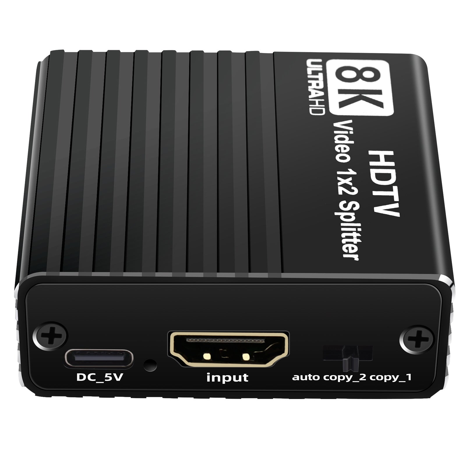 8K HDMI 1 to 2 Splitter HD2.1 8K60hz/4K120hz/1080P240hz with EDID Splitter 1x2