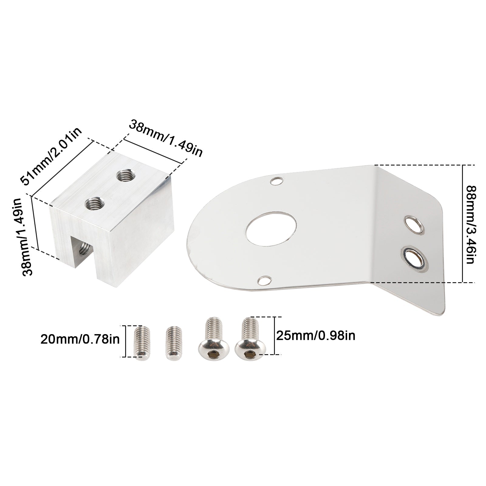 45 Degree Watermelon Light Mount Frame Bracket Angled Clamp Stainless Steel
