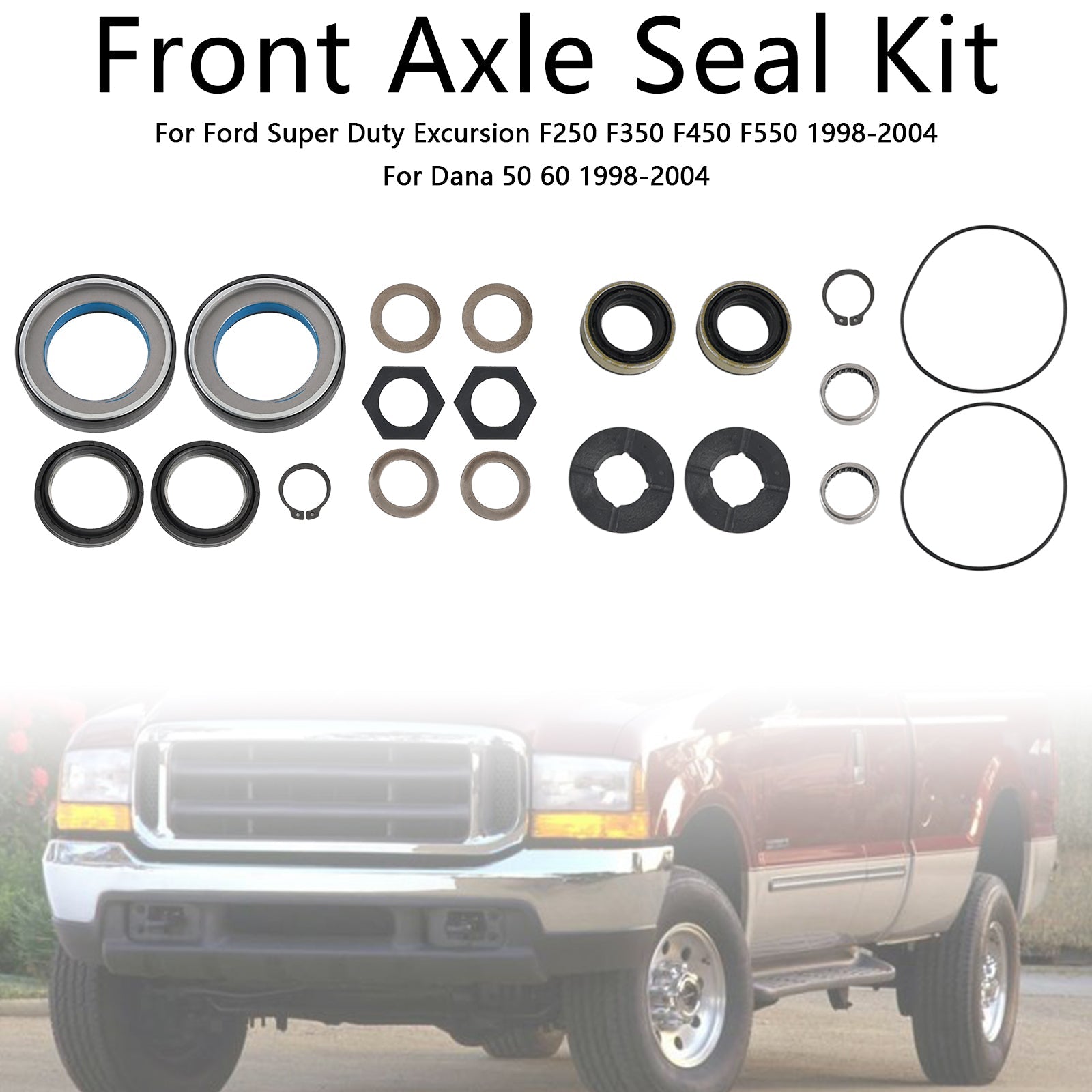Front Axle Seal and Thrust Washer Kit Fit Ford Excursion F250 F350 1998-2004