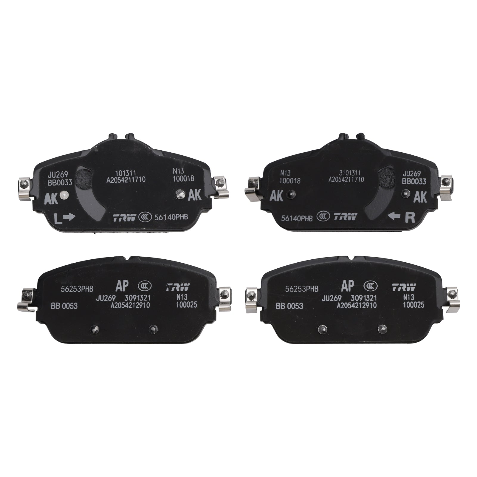 Mercedes-Benz C-Class 205 E-Class 213 Front Brake Pads A0004208903 Without Wear Sensor