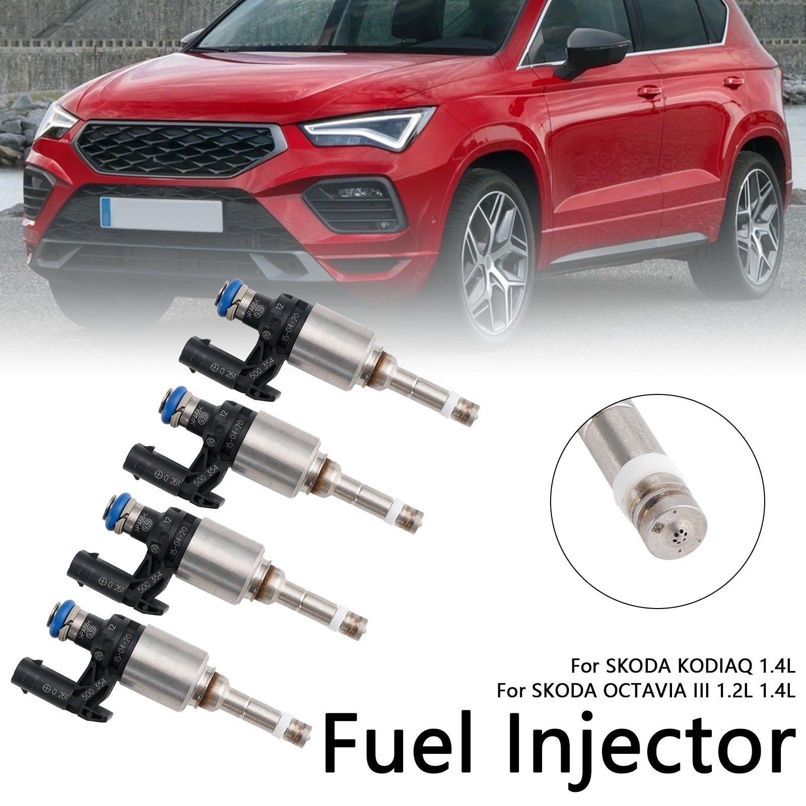 4PCS Fuel Injector 04E906036Q Fit Audi A3 Fit Seat Leon Fit Skoda Fit VW Passat