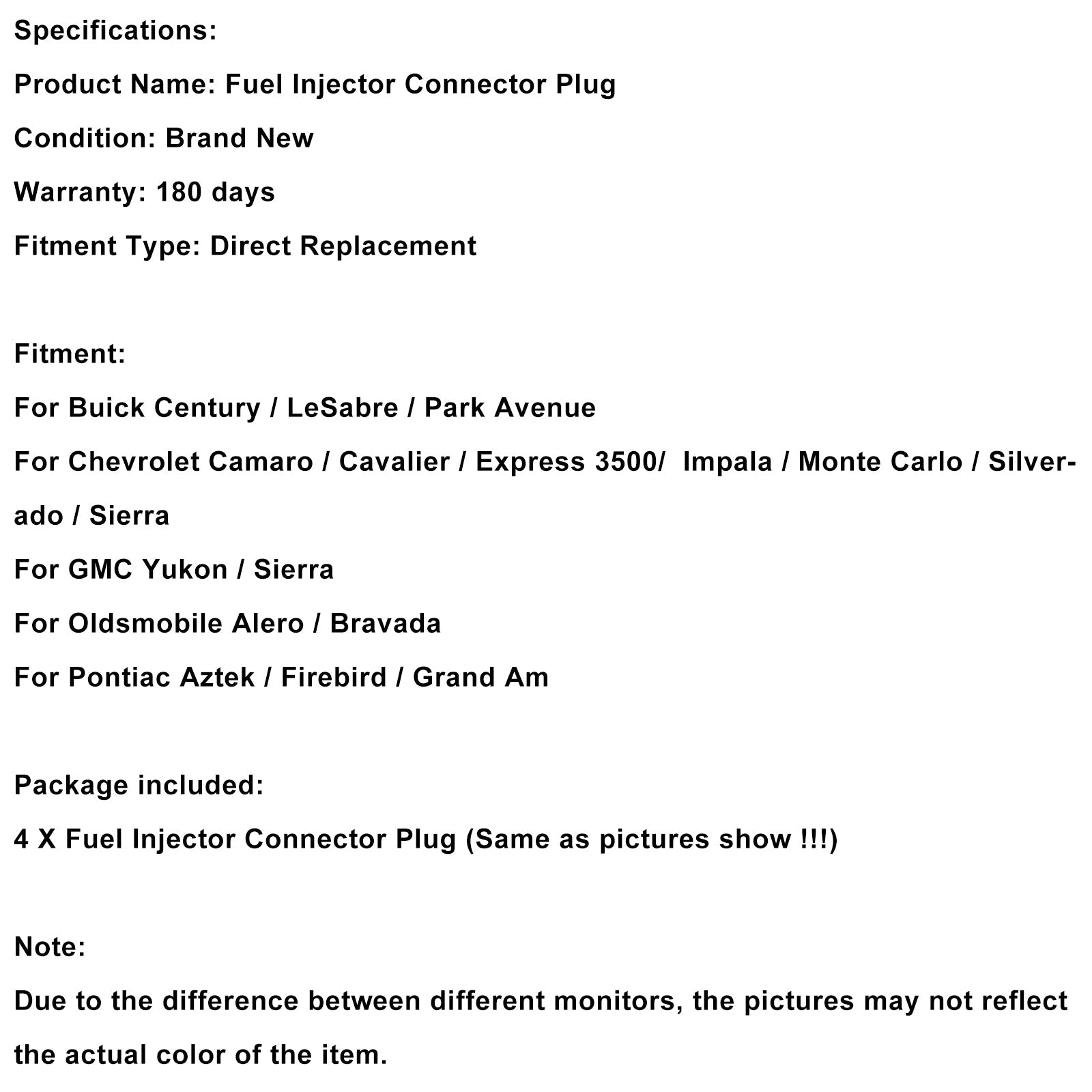 4PCS Fuel Injector Connector Plug Clip Pigtail Quick Disconnect Fit Buick