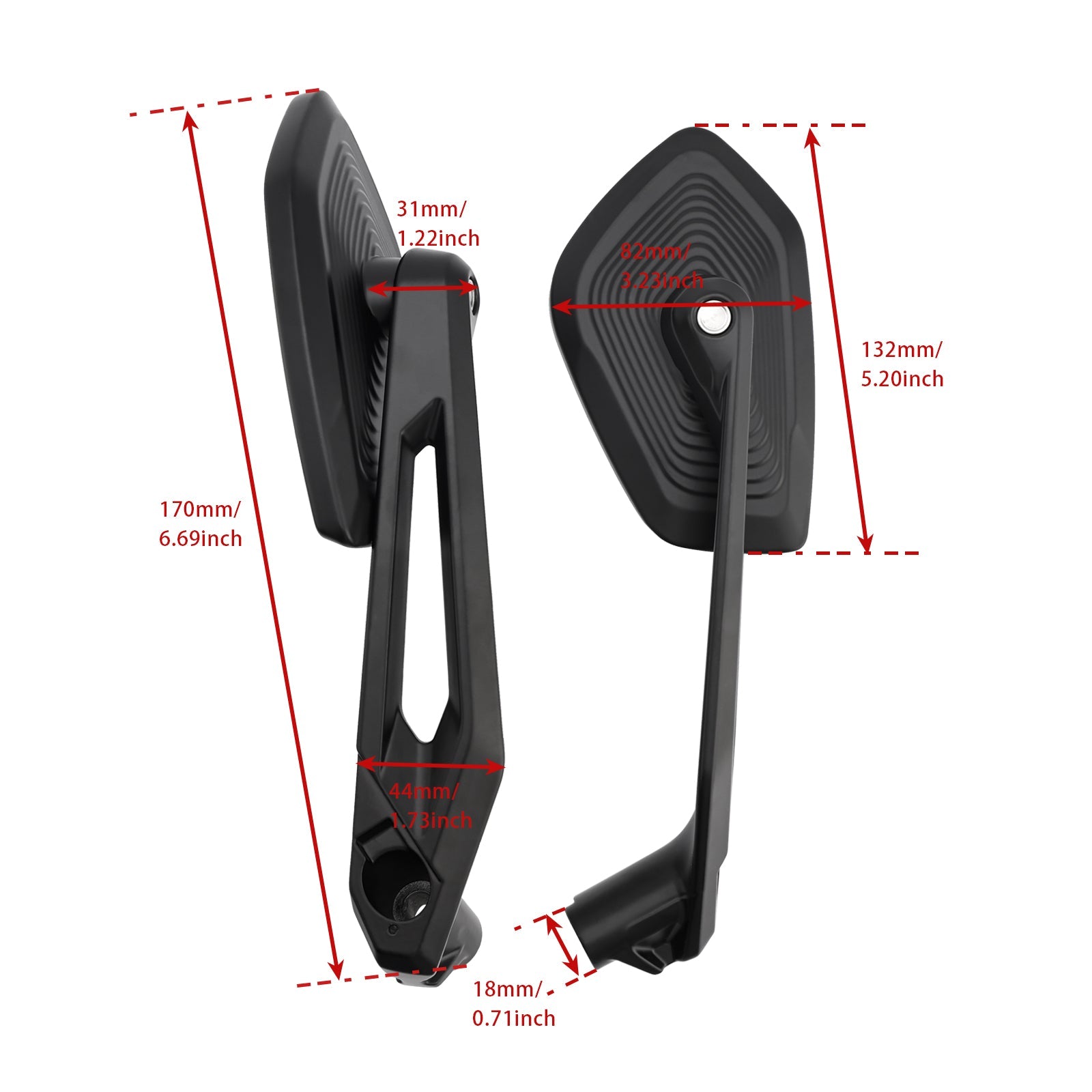 Mirror set Left & Right For BMW R9T R1200 nineT, Scrambler, Urban 2014-2024