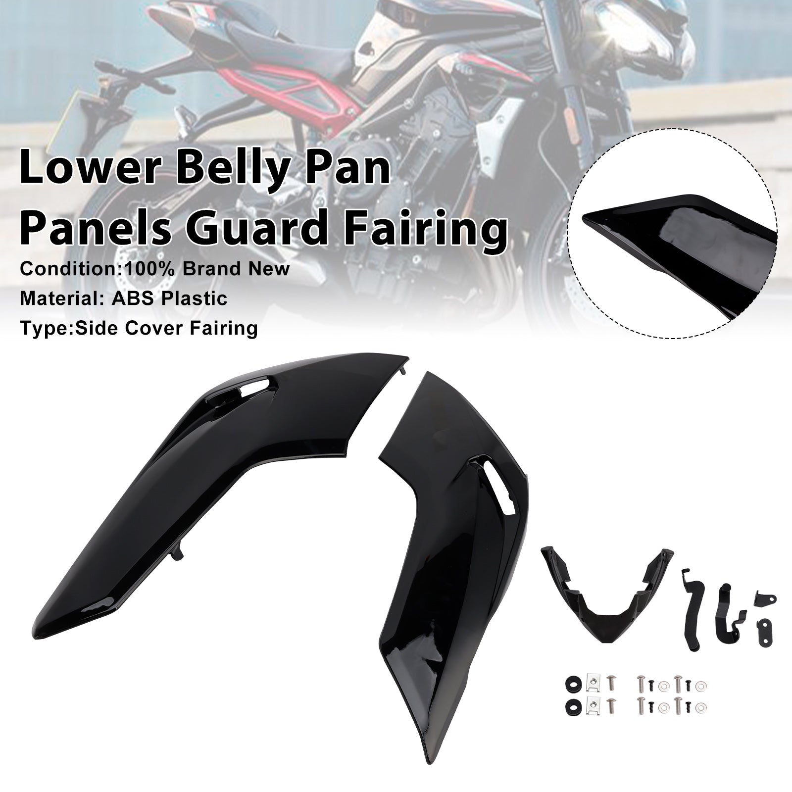 Lower Belly Pan Panels Guard Fairing For Street Triple 765 R/RS 2020-2022