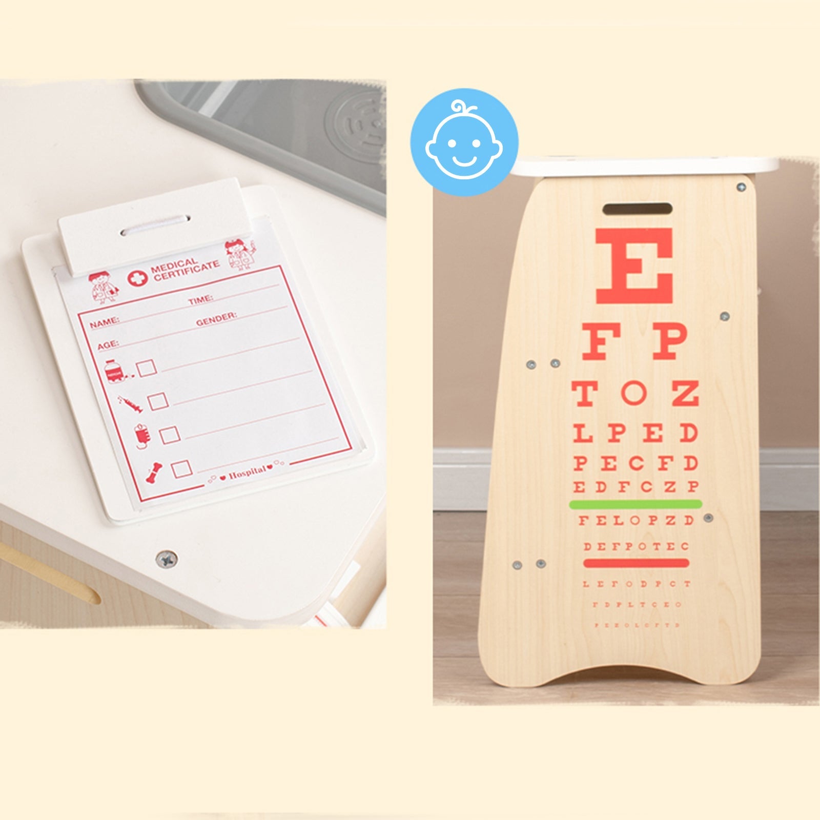 Kid Pretend Medical Clinic Stand Simulation Toy Set With 22 Accessories Ages 3+