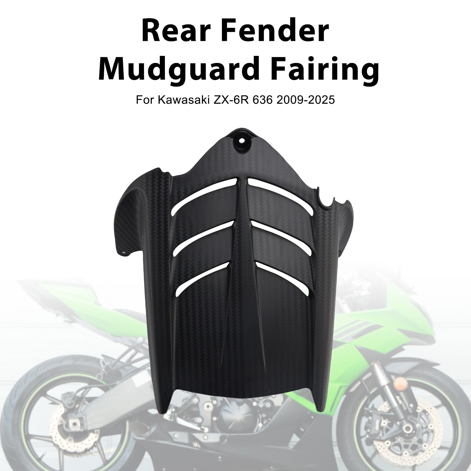 Rear Fender Mudguard Fairing For Kawasaki ZX-6R 636 2009-2025