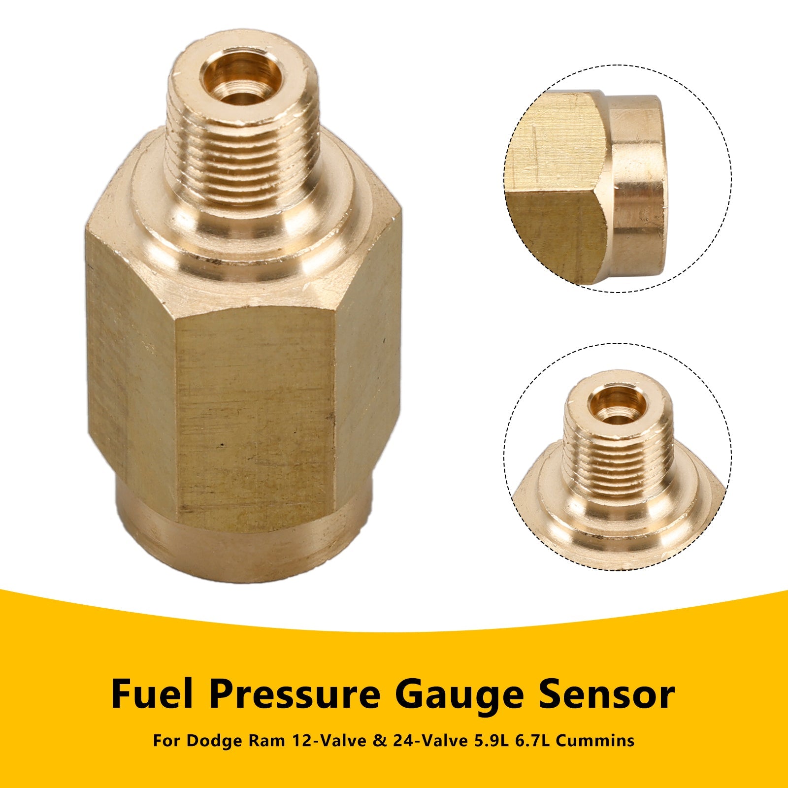 1/8-27 NPT Fuel Pressure Snubber Valve Sensor Adapter for Ram 2500 3500 Diesel