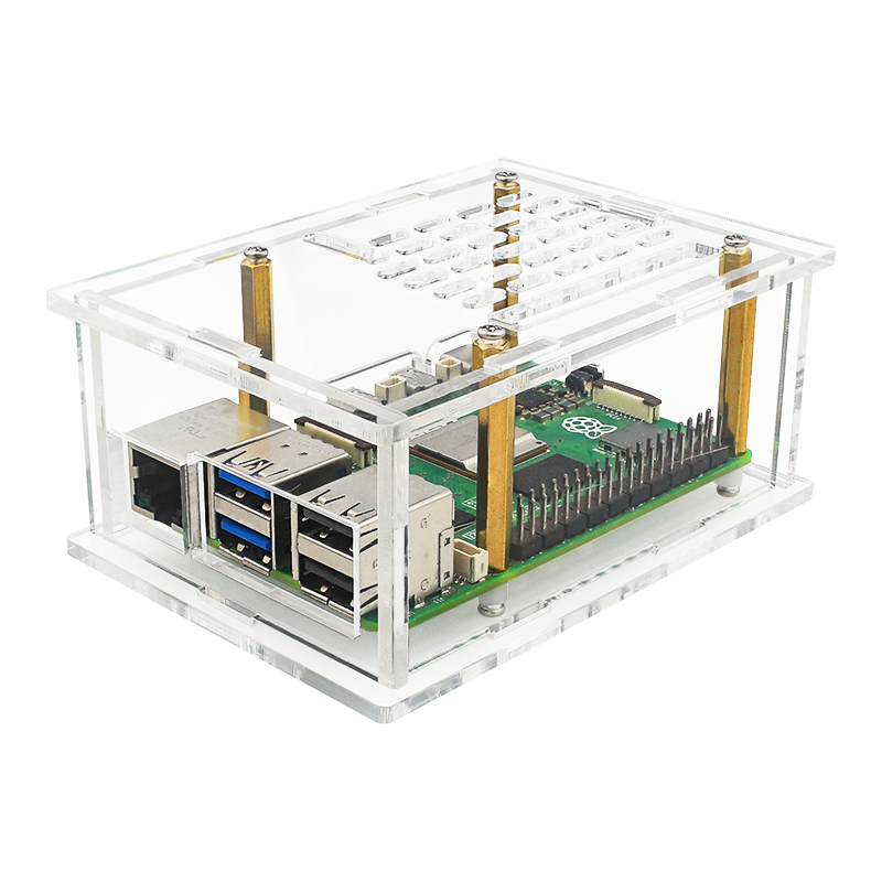 Raspberry Pi5 PCI-E Adapter Case PCIe to M.2 Adapter Board Acrylic Box Radiator