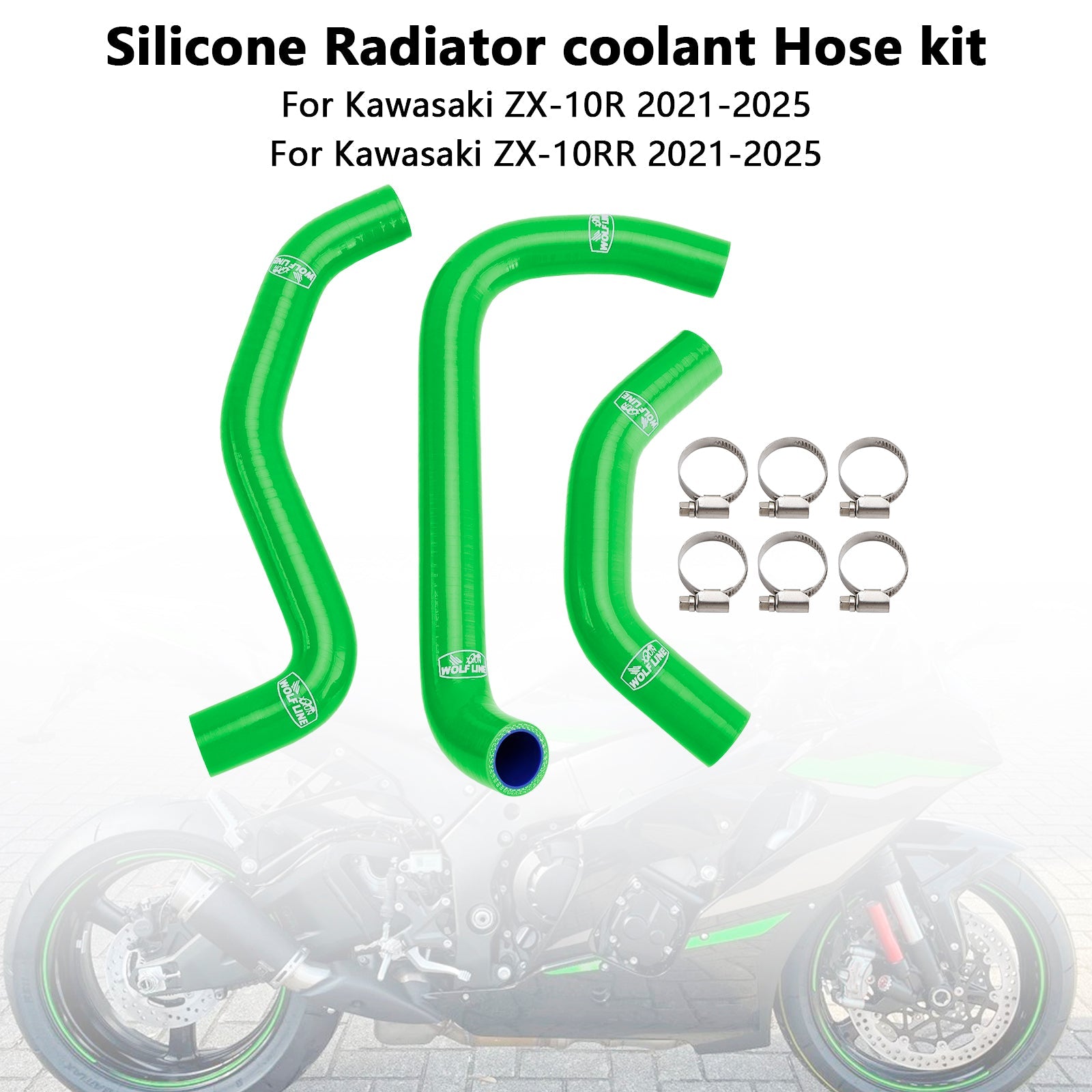 2021-2025 Kawasaki ZX10R ZX-10RR Silicone Radiator coolant Hose