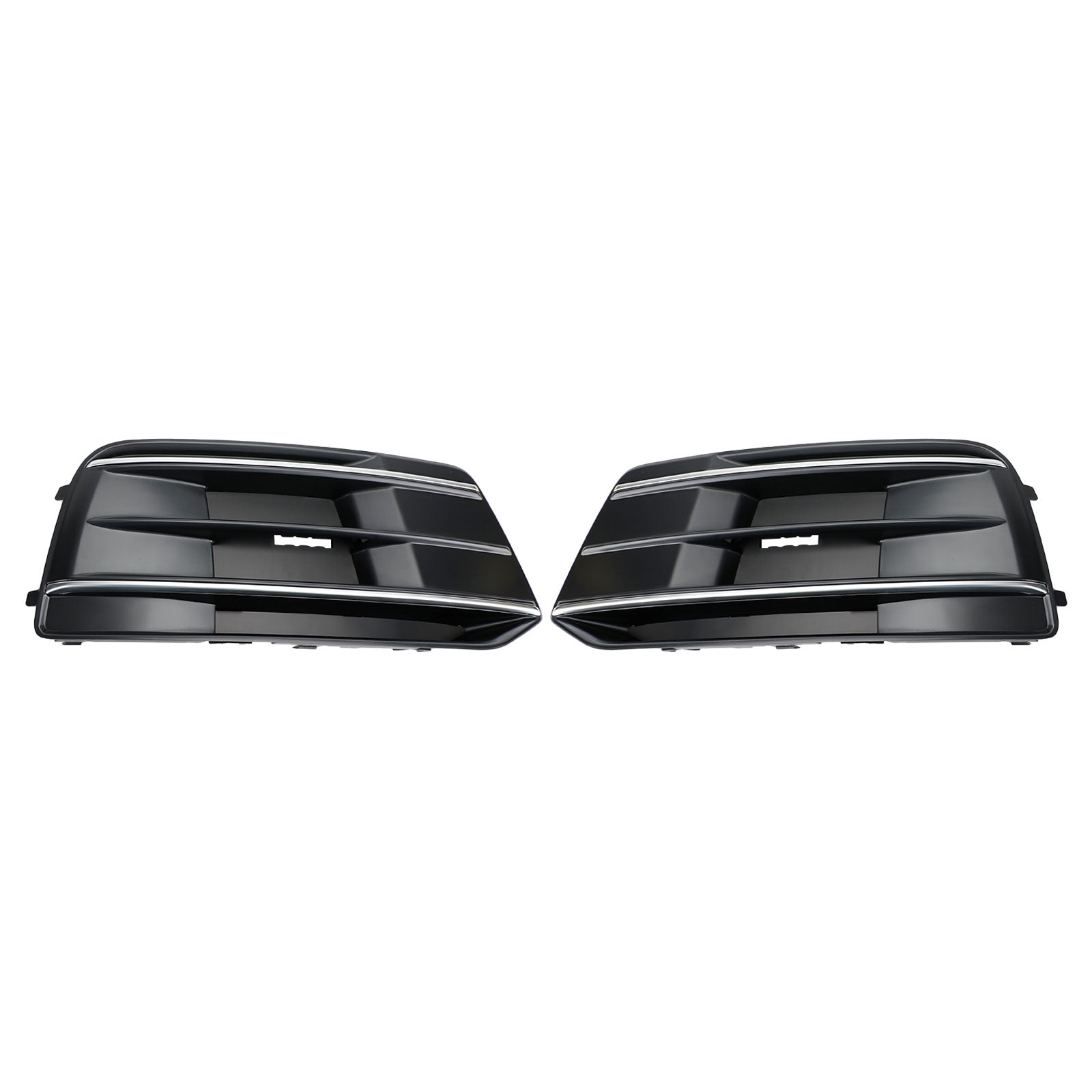 2PCS Front Bumper Cover Grille Bezel Insert Fit Audi Q5 2018-2022 Black/Chrome