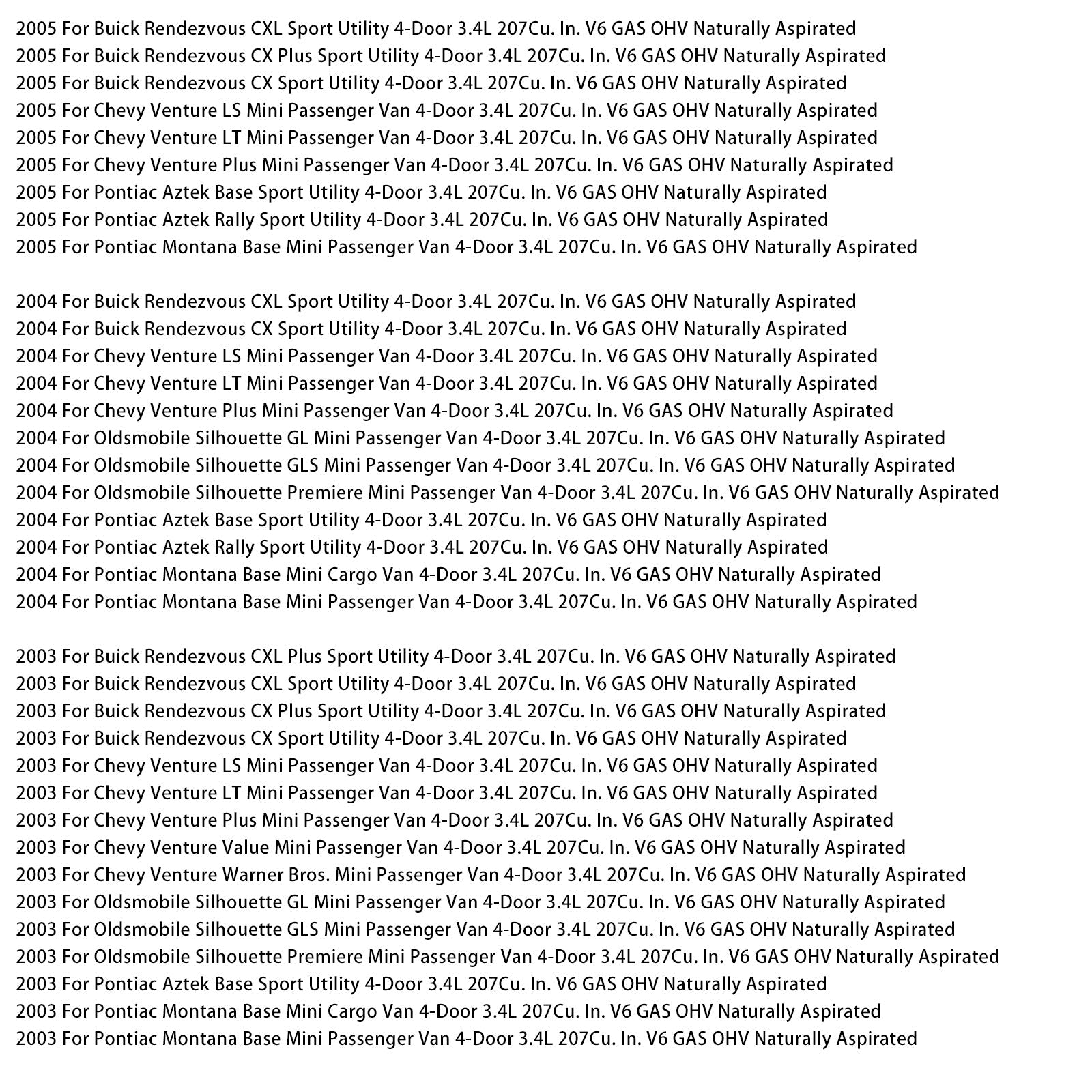 Throttle Body Assembly 12595275 For Rendezvous Venture Montana Aztek 2000-2005
