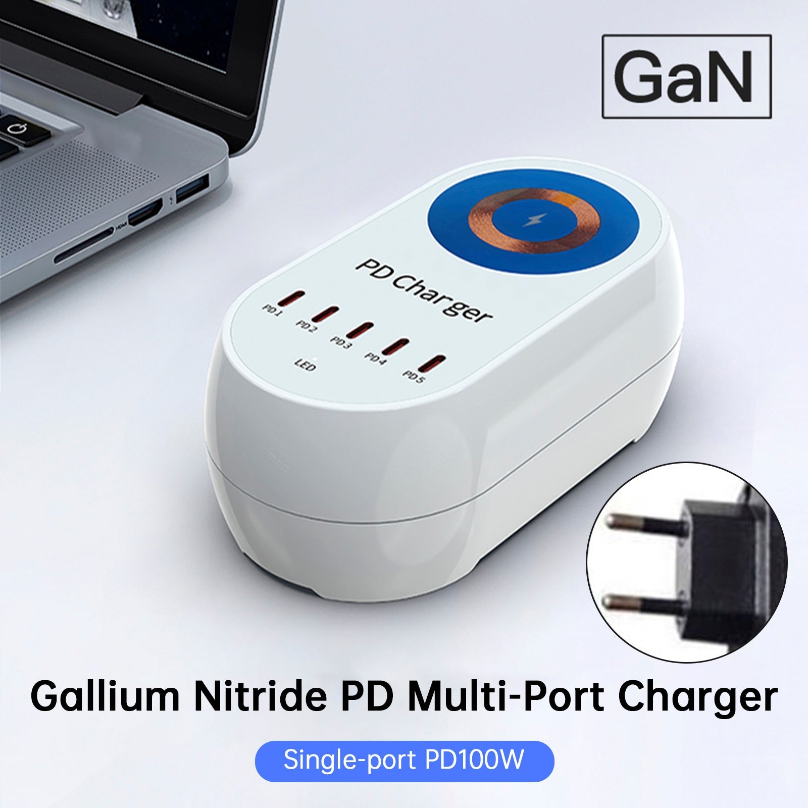 140W PD Multi-Port Charger Magnetic Wireless Fast Charging PD100W Laptop Mobile Phone Charger EU Plug