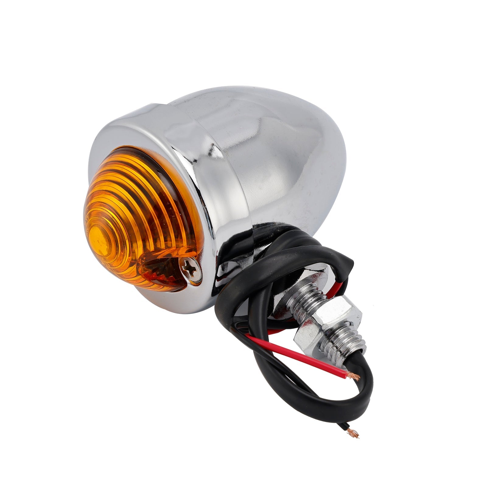 Motorcycle Beam Headlight Fog Lamp Custom Chrome #D20 For Racer Bobber Chopper